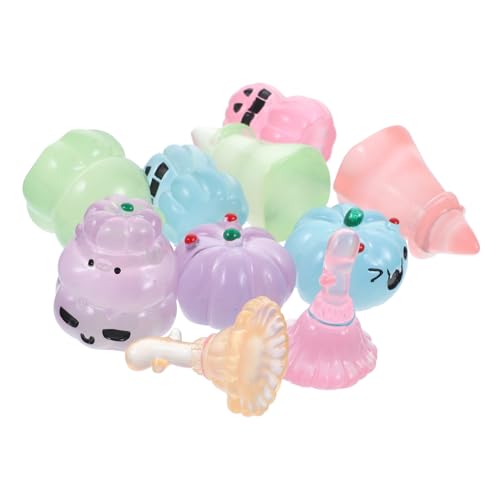 Homoyoyo Halloween Miniatur Resin Deko Teilig Leuchtende Mikro Landschaftsfiguren Gruselige Halloween Ornamente aus Harz Zufällige Farben für Party und Zufällige Farbe von Homoyoyo