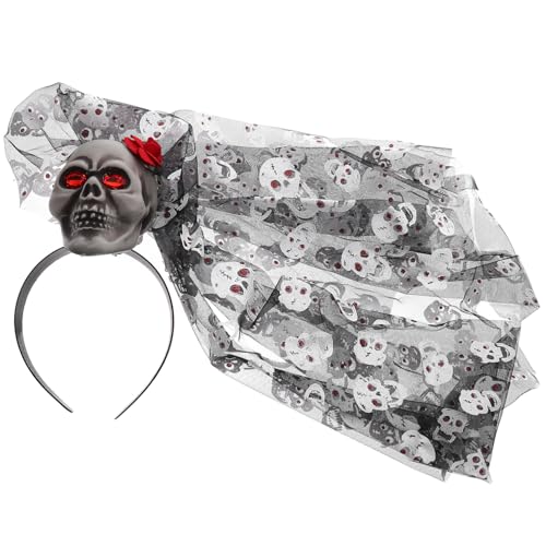 Homoyoyo Halloween Schädel Haarreif Party Accessoire Schädelkopf Stirnband Kostüm Zubehör für Damen und Herren Wiederverwendbar für Halloween Cosplay Themen und Kostümpartys von Homoyoyo