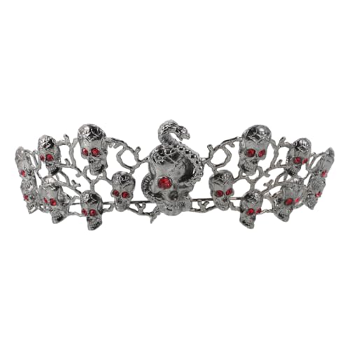 Homoyoyo Halloween Skull Tiara aus Robustem Legierungsmetall mit Funkelnden Strasssteinen Dramatisches Totenkopf-design Vielseitiges Gothic-haarreif-accessoire für Halloween Bankette und Homoyoyo Halloween Skull Tiara aus Robustem Legierungsmetall mit Funkelnden Strasssteinen Dramatisches Totenkopf-design Vielseitiges Gothic-haarreif-accessoire für Halloween Bankette und von Homoyoyo