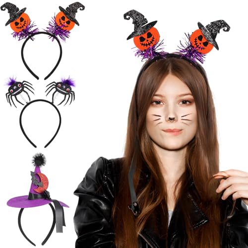 Homoyoyo Halloween-Stirnbänder 3 Stück Hexenhut-Haarbänder Kürbisspinne Haarreifen Kopfbedeckung Damen Halloween-Dekoration Haarspange Feiertagsparty-Accessoire Homoyoyo Halloween-Stirnbänder 3 Stück Hexenhut-Haarbänder Kürbisspinne Haarreifen Kopfbedeckung Damen Halloween-Dekoration Haarspange Feiertagsparty-Accessoire von Homoyoyo