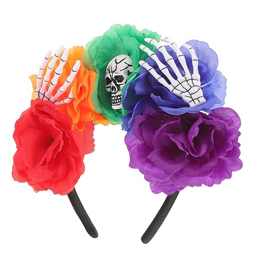 Homoyoyo Halloween Stirnband Erwachsene Skull Haarreif Halloween Party Kopfschmuck Bunt Kostüm Zubehör für Themenpartys und Cosplay von Homoyoyo