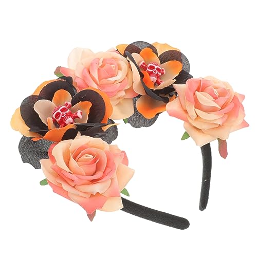 Homoyoyo Halloween Stirnband mit Rosen und Schädelmotiv Halloween Haarschmuck für Erwachsene Geeignet für Cosplay und Themenpartys Einfach zu Tragen Homoyoyo Halloween Stirnband mit Rosen und Schädelmotiv Halloween Haarschmuck für Erwachsene Geeignet für Cosplay und Themenpartys Einfach zu Tragen von Homoyoyo