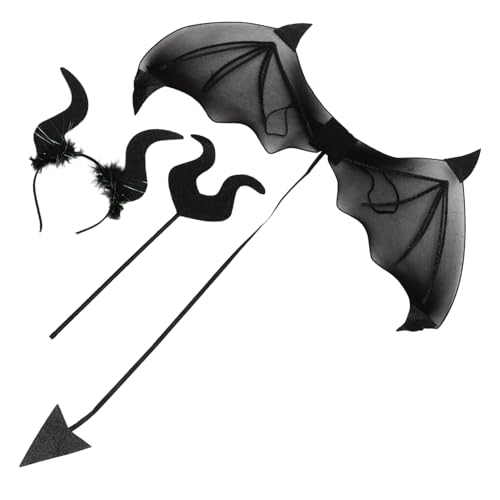 Homoyoyo Halloween Teufel Kostüm Set Teilig Schwarz Leichtes Zubehör mit Teufelsflügeln Stab und Hörner Haarreif für Motto und Halloween Partys Cosplay und Fotoshootings Geeignet Homoyoyo Halloween Teufel Kostüm Set Teilig Schwarz Leichtes Zubehör mit Teufelsflügeln Stab und Hörner Haarreif für Motto und Halloween Partys Cosplay und Fotoshootings Geeignet von Homoyoyo