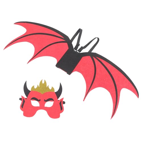 Homoyoyo Halloween Teufelsflügel und Maske Set für Jahre Rotes Cosplay Kostüm mit Hörnern Gruselige Verkleidung für Party und Karneval Langlebig und für Halloween und Themenfeste Homoyoyo Halloween Teufelsflügel und Maske Set für Jahre Rotes Cosplay Kostüm mit Hörnern Gruselige Verkleidung für Party und Karneval Langlebig und für Halloween und Themenfeste von Homoyoyo