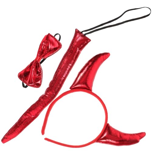 Homoyoyo Halloween Teufelshörner Haarreif mit Horn Schleife und Bequemes Cosplay Zubehör für Damen und Herren Leichtes Teiliges Kostüm Headband für Karneval und Fasching von Homoyoyo