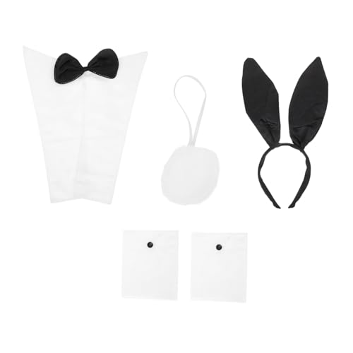 Homoyoyo Hasenohren Haarreif Set mit Kaninchen Kostüm Requisiten Bunny Girl Accessoire Set für Karneval Party Cosplay Festliche Verkleidung von Homoyoyo