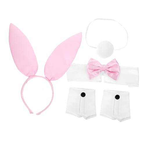 Homoyoyo Hasenohren Haarreif mit Plüschbommel Bunny Kostüm Zubehör für Karneval Cosplay Party und Armband Rosa Kaninchen Ohren Stirnband für und Mädchen Homoyoyo Hasenohren Haarreif mit Plüschbommel Bunny Kostüm Zubehör für Karneval Cosplay Party und Armband Rosa Kaninchen Ohren Stirnband für und Mädchen von Homoyoyo