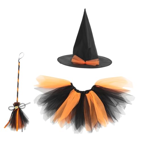 Homoyoyo Hexenkostüm Für Halloween Junge Mädchen Halloweenkleid Cosplay-kleid Für Mädchen Bühnenauftrittsset Halloweenkostüme Für Junge Partyzubehör Hexe Kostüm Zubehör von Homoyoyo