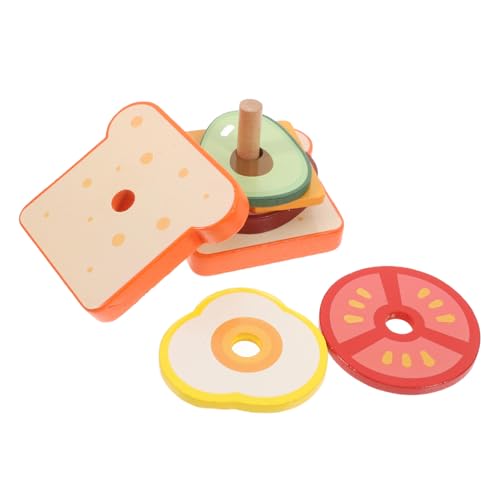 Homoyoyo Holzspielzeug Montessori Sandwich Holzspiel Essen zur Feinmotorik Kreative Fantasie für Kleinkinder und Vorschulkinder von Homoyoyo