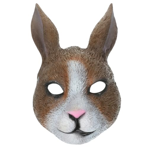 Homoyoyo Horrormaske Kaninchen Halloween Cosplay Maske Leicht Atmungsaktiv PU Material Gruseliges Party Requisit für Erwachsene Karneval Verkleidung von Homoyoyo
