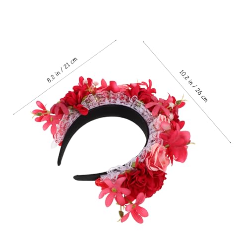 Homoyoyo Inspirierter Roter Rosen Haarreifen Blumenschmuckstück für für Halloween Partys und Fotografie Dekoration von Homoyoyo