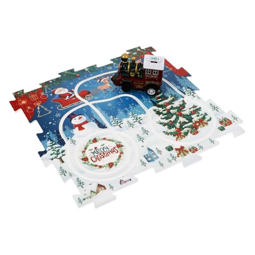 Homoyoyo Interaktives Weihnachts Eisenbahn Puzzleset für Kleinkinder DIY Zusammenbaubar Kreatives Lernspielzeug ohne Batterie Handgefertigte Detailreiche Gleise Fördert Logisches und von Homoyoyo