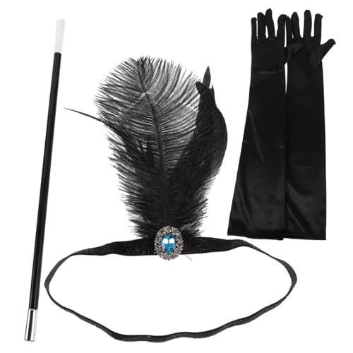 Homoyoyo Jahre Cosplay Party Set Damen Vintage Kostüm Accessoires mit Dekorativem Stirnband und Eleganten Handschuhen für Fasching Halloween Tanzfest Homoyoyo Jahre Cosplay Party Set Damen Vintage Kostüm Accessoires mit Dekorativem Stirnband und Eleganten Handschuhen für Fasching Halloween Tanzfest von Homoyoyo