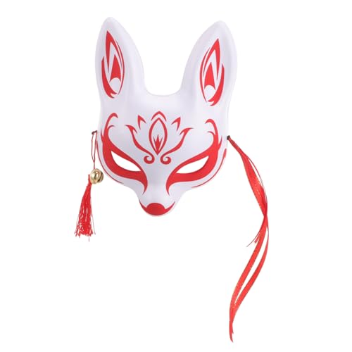 Homoyoyo Japanische Maske Maskerade Masken halloween mask halloweenmaske halloween gesichtsmaske masquerade hallowen masks Fuchsmaske für Cosplay Cosplay-Partymaske Cosplay-Maske rot von Homoyoyo