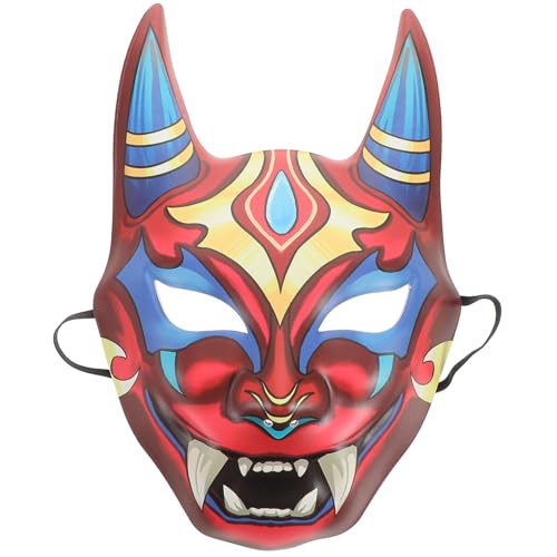 Homoyoyo Japanische Oni Maske Halloween Cosplay Maske Unisex Komfortabel Passend für Erwachsene Rote Dämonenmaske Für Kostümfestivals und Maskeraden Homoyoyo Japanische Oni Maske Halloween Cosplay Maske Unisex Komfortabel Passend für Erwachsene Rote Dämonenmaske Für Kostümfestivals und Maskeraden von Homoyoyo