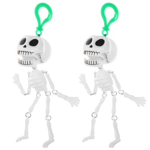 Homoyoyo Klapperndes Skelett Zum Ziehen: Halloween- Skelett Halloween-Skelett Zum Ziehen Figur Gruselige Requisite Figur Dekoration 2 Stück von Homoyoyo