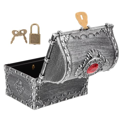 Homoyoyo Kleine Piraten Schatztruhe Vintage Stil Aufbewahrungsbox für Deko Schatzkiste aus Langlebigem Kunststoff für Rollenspiele und Partydekoration Homoyoyo Kleine Piraten Schatztruhe Vintage Stil Aufbewahrungsbox für Deko Schatzkiste aus Langlebigem Kunststoff für Rollenspiele und Partydekoration von Homoyoyo