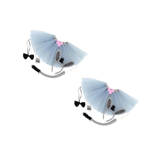 Homoyoyo Kostüm Set Für – 5-teiliges Outfit Mit Tutu-Rock Ohr Stirnband Fliege Und Nase – Halloween Fasching Und Kostümpartys – Süßes Tierkostüm von Homoyoyo