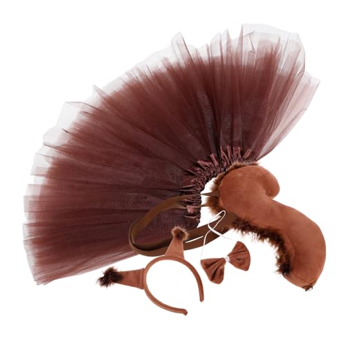 Homoyoyo Kostüm Set für Plüsch Stirnband mit Eichhörnchenschwanz Rock Halloween Cosplay Zubehör für Jungen Süßes Tierdesign für Partys Karneval Homoyoyo Kostüm Set für Plüsch Stirnband mit Eichhörnchenschwanz Rock Halloween Cosplay Zubehör für Jungen Süßes Tierdesign für Partys Karneval von Homoyoyo
