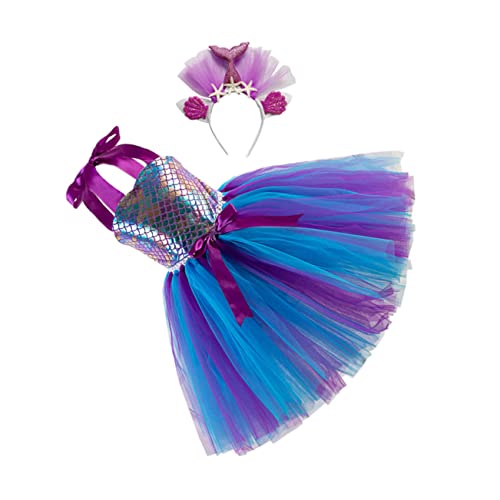 Homoyoyo 1satz Mädchen Kostüm Kleid Mit Haarschmuck Elegantes Blumenmädchen-outfit Aus Hochwertigem Tüll Für Hochzeiten Karneval Und Cosplay-veranstaltungen Jahre von Homoyoyo
