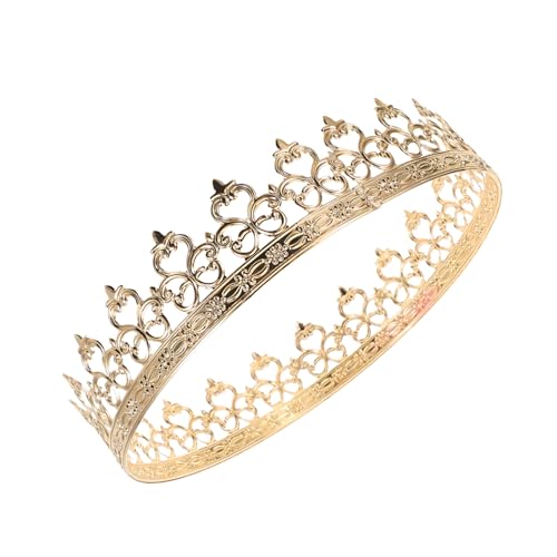 Homoyoyo Leichte Herren Königskrone aus Metall Hohl Gestaltete Edle Kostüm Tiara Goldfarbene Komfortable Kopfbedeckung für Halloween Hochzeiten und Festliche Anlässe von Homoyoyo