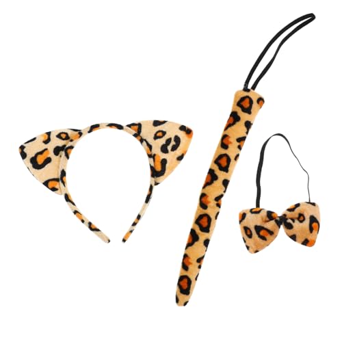 Homoyoyo Leoparden Kostüm Set für Plüsch Tierohren Haarreif mit Fliege und Accessoire für Halloween Cosplay und Tierverkleidungen Teiliges Set Langlebig und Bequem Homoyoyo Leoparden Kostüm Set für Plüsch Tierohren Haarreif mit Fliege und Accessoire für Halloween Cosplay und Tierverkleidungen Teiliges Set Langlebig und Bequem von Homoyoyo