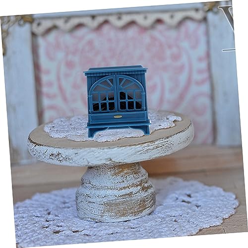 Homoyoyo Luminöser Miniatur Kamin Modell Tiefblaues Puppenhaus Kunststoff DIY Kaminmodell für Puppenhaus Möbel und Weihnachts Zubehör von Homoyoyo