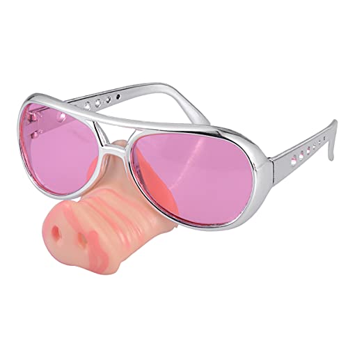 Homoyoyo Lustige Sonnenbrille, Lustige Halloween-Sonnenbrille mit Schweinenase, Kostüm, Schweinchenschnauze, auffällige Party-Brille, lustiges Kostümzubehör von Homoyoyo
