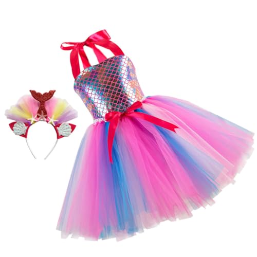 Homoyoyo Mädchen Festkleid Mit Haarband Ärmelloses Kinderkostüm Im Meerjungfrau Stil Für Partys Hochzeiten Und Besondere Anlässe Jahre von Homoyoyo