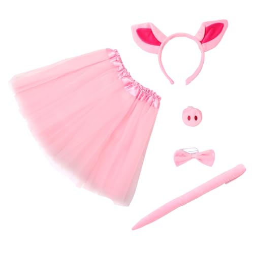 Homoyoyo Mädchenkostüm Set Mit Tutu-Rock - Ohr Stirnband Und Bowtie Für Halloween Karneval Oder Kindergeburtstag – Tierkostüm in Pink Für Kleine Tierliebhaber von Homoyoyo