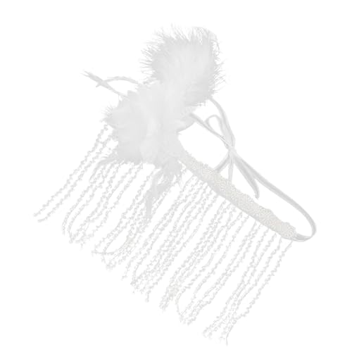 Homoyoyo Maske Mit Federfransen Party Benutzte Maske Maskendekoration Diy-masken Kettenmaske Party Halbgesichtsmaske Maskerademaske Schwarze Maskerademaske Für Frauen Maskerade Weiß Plastik von Homoyoyo