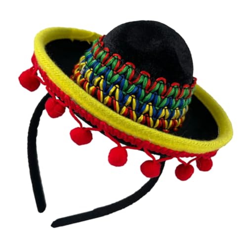 Homoyoyo Mexikanisches Party haarband mit Sombrero design Buntes Festival cosplay hut Stirnband für Damen Dekoratives Kostümzubehör für Cinco De Mayo Karneval und Party von Homoyoyo
