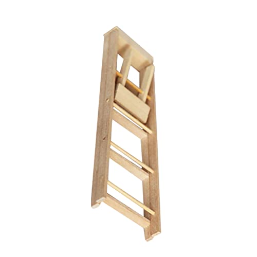 Homoyoyo Mini-Möbelmodell Miniaturen Mini-Puppenhauszubehör Dollhouse Decor Mini-Leiter-Dekoration Miniaturmöbel für Dollhouse Leitern für Puppenstuben Mini-Puppenhausmöbel hölzern Beige von Homoyoyo