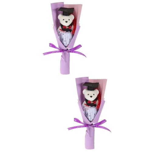 Homoyoyo Mini-Plüschtiere Blumenstrauß Mit Bär Für Hochzeiten Und Partys - Liebevoll Dekoriert Mit Tuch Ideales Zur Feierlichkeit 1 Stück von Homoyoyo