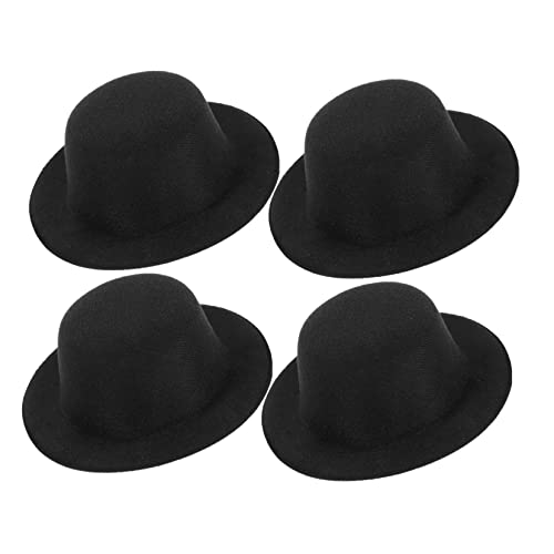 Homoyoyo Mini Schwarze Filzhüte Für Schneemann-Dekoration - 4 Stück Miniatur Zylinder Für DIY Bastelprojekte Weihnachtsfeier Und Kreative Puppen Dekoration Details von Homoyoyo