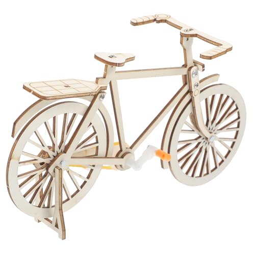 Homoyoyo Miniatur Holz Fahrrad Modell zum Selbstmontieren Retro DIY Fahrrad Dekoration Kleines Langlebiges Bike Ornament Pädagogisches Bastelspielzeug für Familienzeit von Homoyoyo