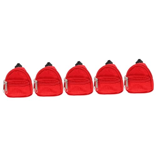 Homoyoyo Miniatur Puppen-Rucksack Mit Reißverschluss – Niedliche Rote Schultasche Für Puppen - Perfekt Als Fotografie Requisite Oder Für Schulbedarf Ideal Für Puppenzubehör von Homoyoyo