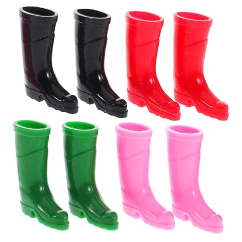 Homoyoyo Miniatur Puppenhaus Regenstiefel Teilig Detailreiche Weihnachtsdeko Bunte Silikonstiefel für DIY Feengarten Puppenzubehör Kreative Miniatur Szene Gestaltung von Homoyoyo