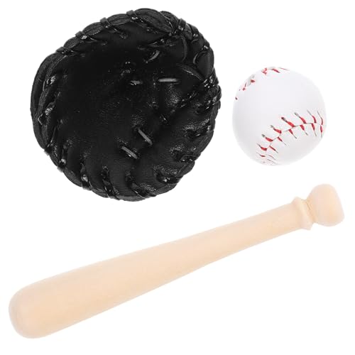 Homoyoyo Miniatur-baseballschläger- Und Handschuh-Set, 1 Set Mini-baseballhandschuh-Set, Mini-kuchendekorationen mit Sportthema für Kindergeburtstagspartys, Puppenhauszubehör Homoyoyo Miniatur-baseballschläger- Und Handschuh-Set, 1 Set Mini-baseballhandschuh-Set, Mini-kuchendekorationen mit Sportthema für Kindergeburtstagspartys, Puppenhauszubehör von Homoyoyo