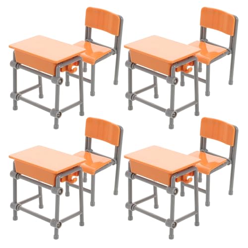Homoyoyo Miniatur-schultische, 4 Sets, Ddoll-schulbedarf, Miniatur-Schreibtisch, Modell, Puppenhaus, Mini-möbel, Dekoration, Realistischer Klassenzimmerstuhl für Puppenhaus-klassenzimmer-dekor Homoyoyo Miniatur-schultische, 4 Sets, Ddoll-schulbedarf, Miniatur-Schreibtisch, Modell, Puppenhaus, Mini-möbel, Dekoration, Realistischer Klassenzimmerstuhl für Puppenhaus-klassenzimmer-dekor von Homoyoyo