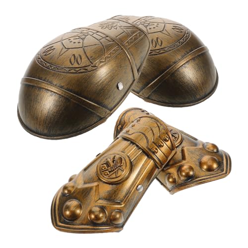 Homoyoyo Mittelalterliche Armschützer Bronze Retro Ritter Kostümzubehör Für Cosplay Halloween Rollenspiele Mit Mittelalterlichem Knieschutz von Homoyoyo