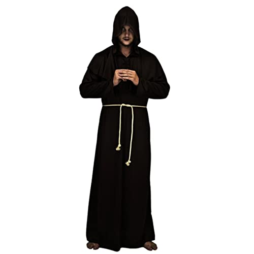 Homoyoyo Mittelalterliche Priesterrobe Mit Kapuze Für Halloween Cosplay Zauberer Umhang Kostüm Schwarz Für Karneval Und Kostümpartys Homoyoyo Mittelalterliche Priesterrobe Mit Kapuze Für Halloween Cosplay Zauberer Umhang Kostüm Schwarz Für Karneval Und Kostümpartys von Homoyoyo