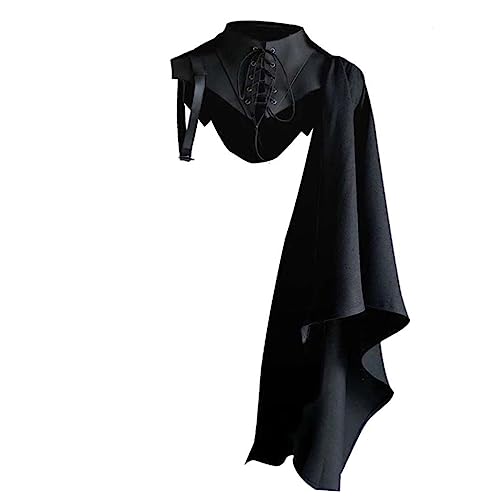 Homoyoyo Mittelalterlicher Umhang Halloween Cosplay Vampirumhang EIN Schulter Umhang Kapuze Cosplay Halloween Skelettumhang Halloween Kostüme Für Männer Umhänge Für von Homoyoyo
