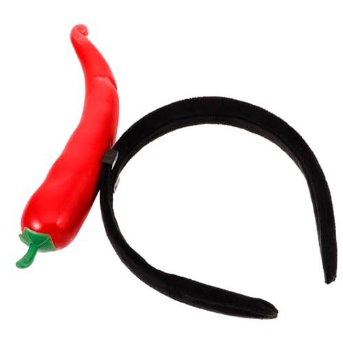 Homoyoyo Origineller Roter Chili Haarreif Damen Lustiges Party Haarschmuck Stirnband Kreatives Kopfschmuck Accessoire für Festivals Gesichtswäsche und Geschenkidee von Homoyoyo