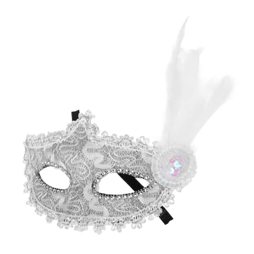 Homoyoyo Party Gesichtsmasken Maske Für Frauen Opernmaske Halloween Frau Cosplay Maske Partymaske Spitzenmaske Frauen Männer Maskerade Halloween Weißer Kunststoff von Homoyoyo