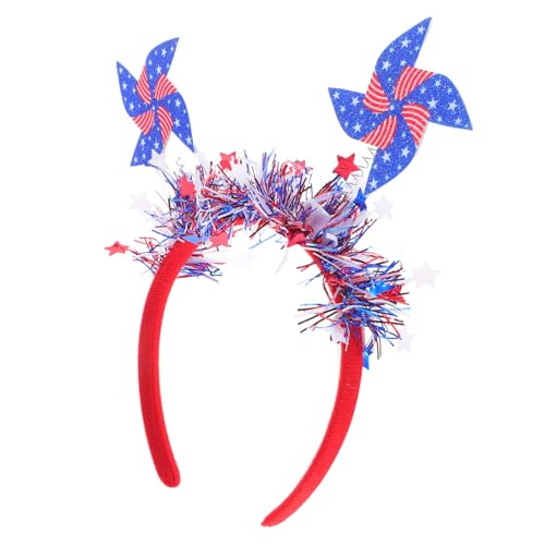 Homoyoyo Patriotisches Windrad Haarband für Unabhängigkeitstag Niedliches Haaraccessoire Rot Weiß und Blau für Feierlichkeiten für Partys und Thematische Veranstaltungen von Homoyoyo