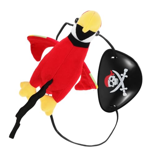 Homoyoyo Piraten Kostüm Kindergeburtstag mit Lebensechtem Schulterpapagei und Schwarzer Augenklappe Langlebiges Piraten Accessoire für Verkleidung Cosplay und Halloween Party von Homoyoyo