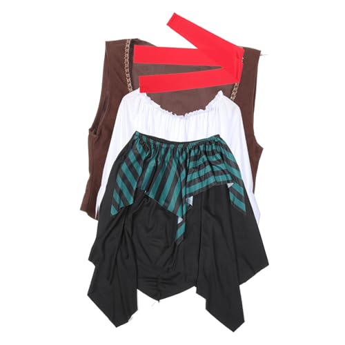 Homoyoyo Piratenkostüm Damen Leichtes Karnevalskostüm mit Kleid Gürtel für Halloween Party Bühnenauftritt und Cosplay Erwachsene von Homoyoyo