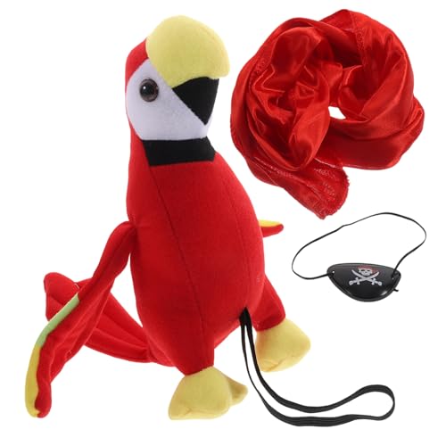 Homoyoyo Piratenkostüm Zubehör Teilig mit Piratenhut Augenklappe und Leichter Papagei Schulterdeko für Halloween Karneval Cosplay und Mottopartys Lustige Party Accessoires von Homoyoyo