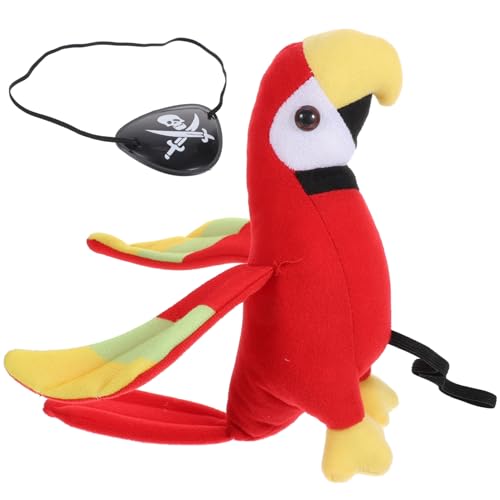 Homoyoyo Piratenzubehör 1 Set Papagei Auf Der Schulter-Requisite Und Piraten-Augenklappe Halloween-Augenmaske Kostümzubehör Für Rollenspiele Halloween-Party von Homoyoyo